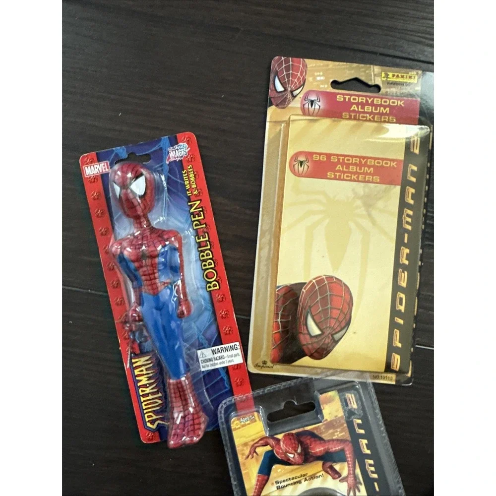 Vintage Spiderman Lot Cards Marbles Pen Bounce Ball Deadstock - Spiderman movie
